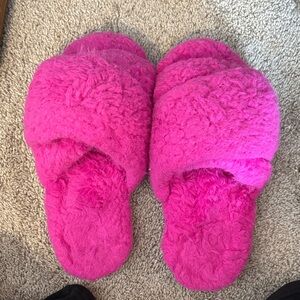 Fuzzy Pink Slippers